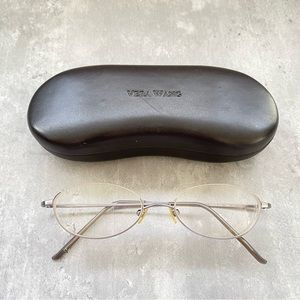 Vera Wang Half Rim Oval Metallic Glasses Womens Frames 49-18-135 In EUC